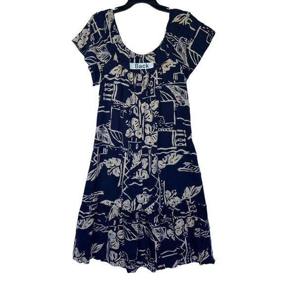 Hilo Hattie Navy and White Midi Dress - Picture 2 of 9